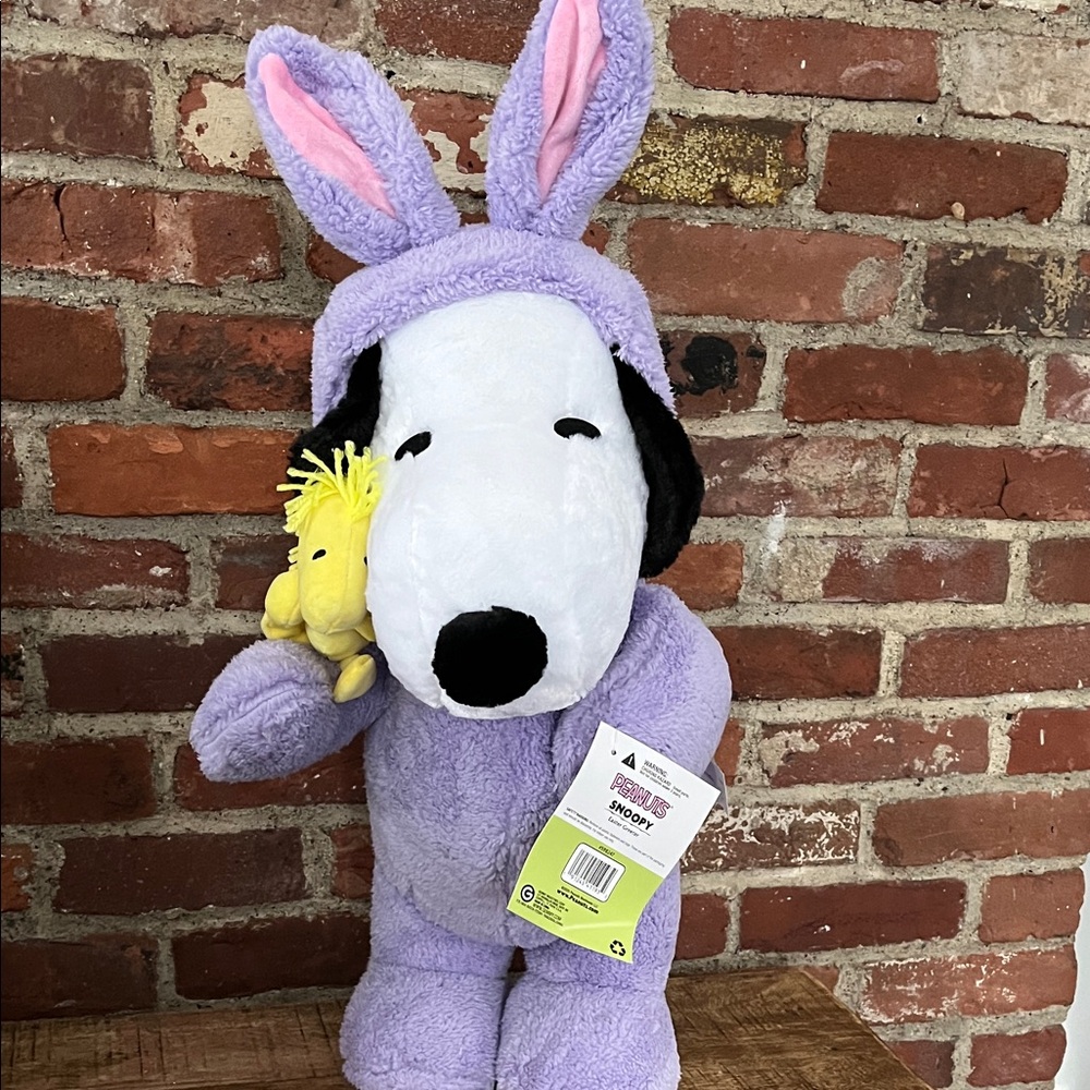 Purple Snoopy Plush with Bunny Ears - Picture 7 of 11